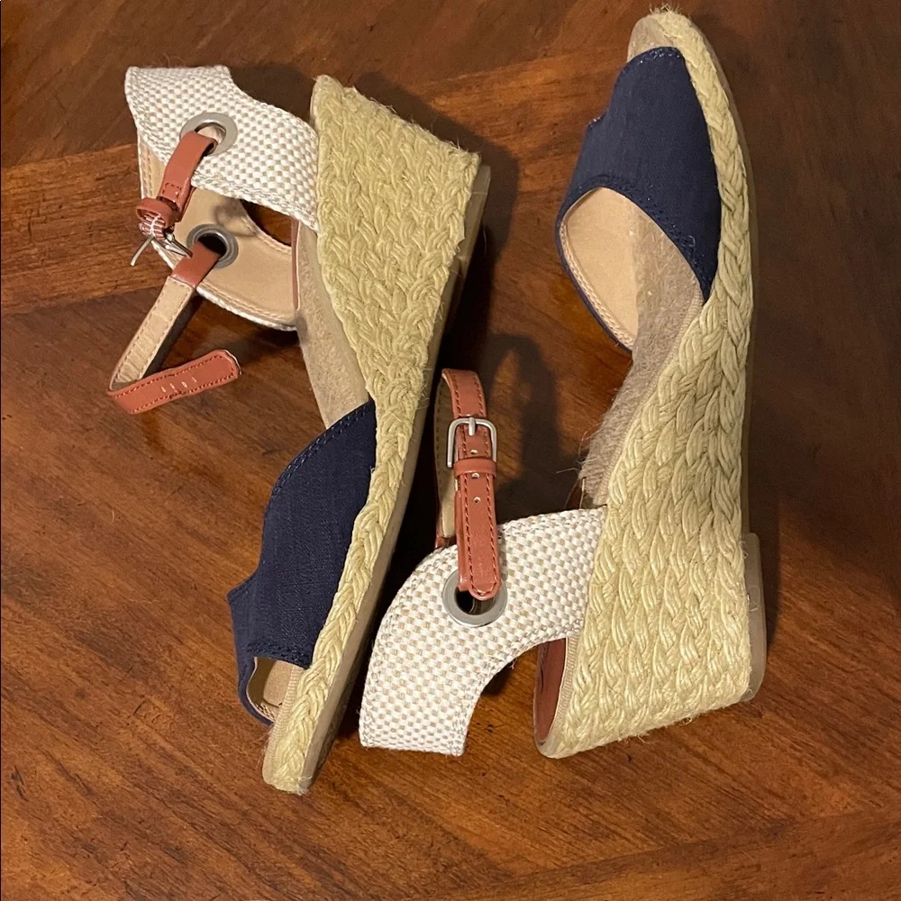 Lucky Brand Blue and Tan Espadrilles